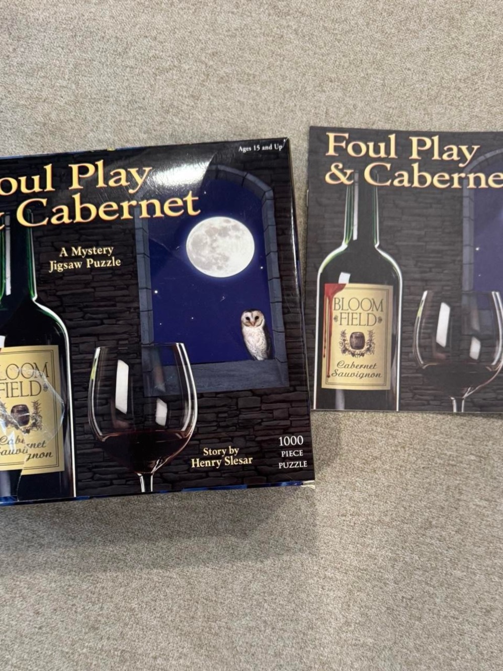 Bepuzzled Foul Play & Cabernet 1000-Piece Mystery Jigsaw Puzzle